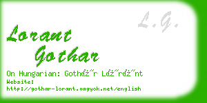 lorant gothar business card